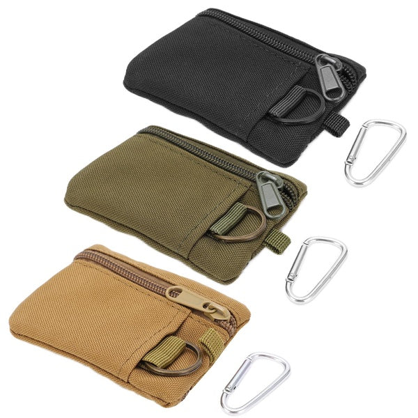 Étui extérieur militaire Molle Wallet, mini porte-cartes portable EDC pochette sac à main avec mousqueton