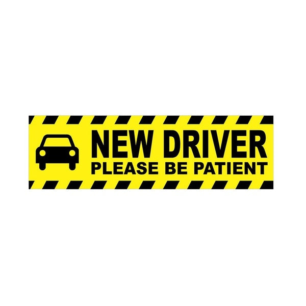 17CM*5.1CM New Driver Please Be Patient Craative PVC Decal Car Sticker