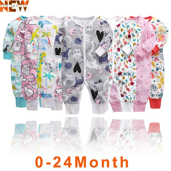 Long Sleeve Baby Romper Jumpsuit Sleep and Play Outfits Onesies Bodysuit Kids Infant Boys Girls Son Daughter Sleep Pajamas Cotton Underwaist For Spri