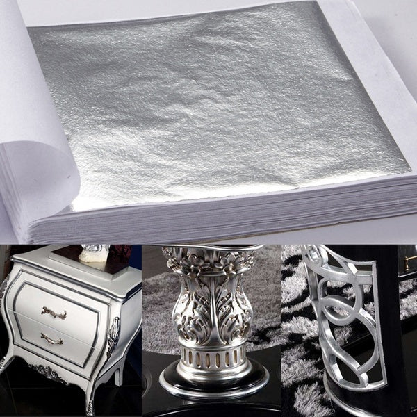 100Pages-set Silver Alloy Leaf Imports Silver Foil Art Crafts Hot Silver Border Ceiling