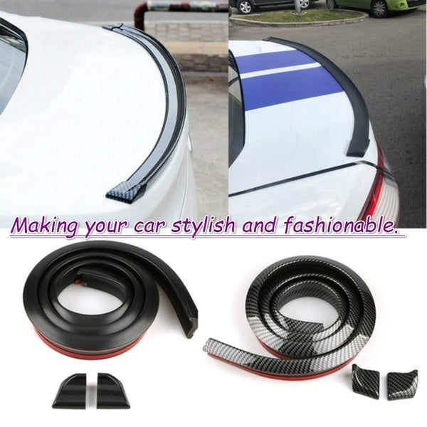 Universal Car Hydrographics Car Styling 5D Carbon Fiber Grain Rubber Rear Spoiler Wing Auto Decoration Car Accessories Rear Bumper Trunk Lip Spoilers