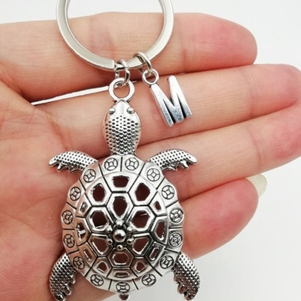 Personnalisé porte-clés tortue, charme tortue, cadeau tortue, porte-clé initial créatif, porte-clé Animal marin, porte-clés bijoux,