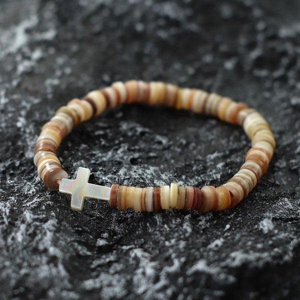 Boho Ethnic Natural Shell Design Beads Bracelet Charms Cross-Heart-Star Accessories Braslet For Men Women Armband Jewelry