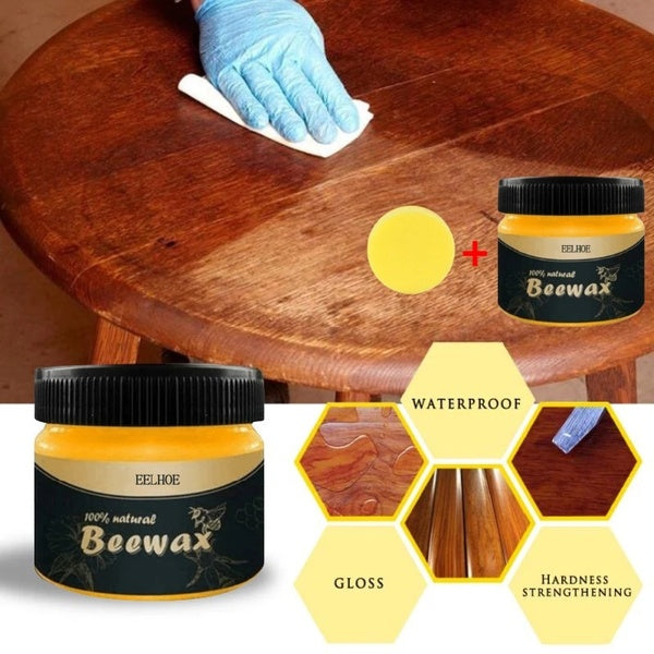 1 Set Wood Seasoning Beewax Wood Care Wax Solid Wood Maintenance Cleaning Polished Waterproof Wear-Resistant Wax Furniture Care