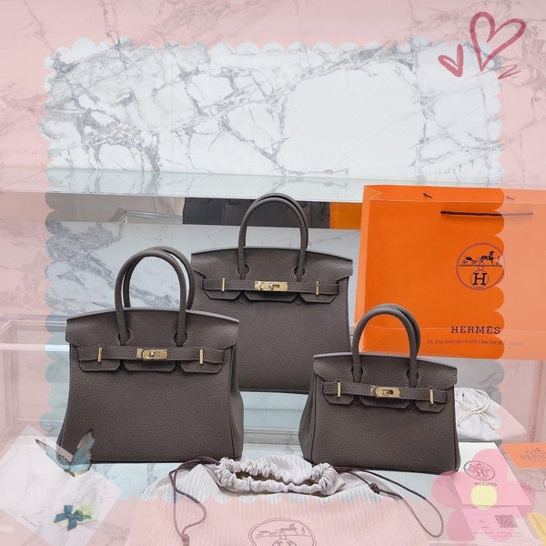 Birkinbag with Lychee Grain and Kitten Pattern, Dignified and Luxurious