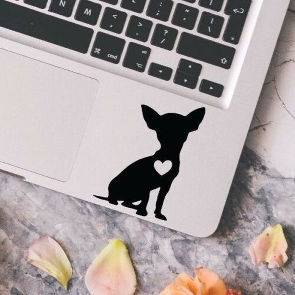 Chihuahua Decal Paillettes Chihuahua Caur Computer Notebook Ordinateur Portable Voiture Mur De Vinyle Autocollant