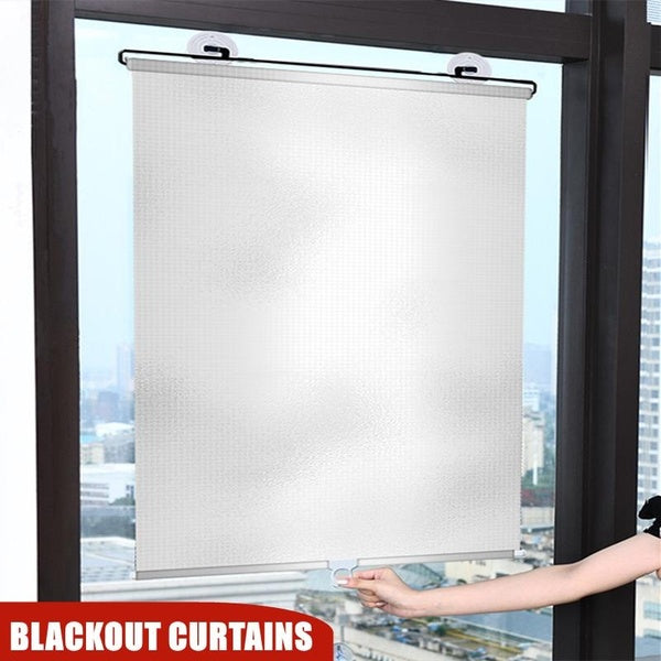 Car Sun Shade Telescopic Sun Shade Kitchen No Punching Sunscreen Heat Insulation Blackout Curtains Balcony Roller Blind with Suction Cup