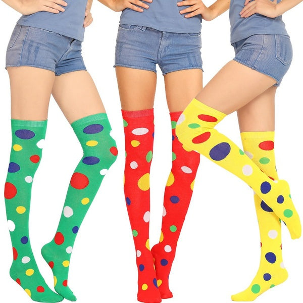 Spotted Thigh High Socks Spots Stockings Speckled Knee Party Socks for Women