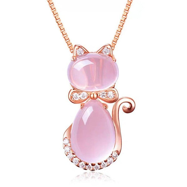 Top naturel Rose Quartz étoile lumière chat sculpté pendentif pour femmes dame amour cadeau 20x12mm perles Mozambique cristal bijoux AAAAA