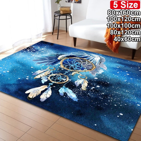 Dream Catcher Large Carpets Livingroom Bedroom Soft Blue Area Rug Kitchen Bathroom Anti-slip Carpet Bald Eagle Rectangle Floor Mat Outdoor Floor MatB