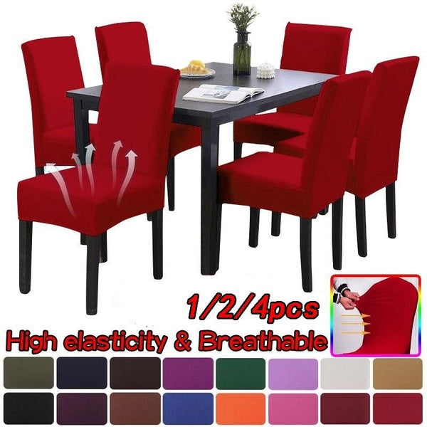 1-2-4pcs New Upgraded Solid Color Chair Cover, Spandex Elastic Slippers Chair Cover Suitable for Kitchens, Restaurants, Weddings, Hotels