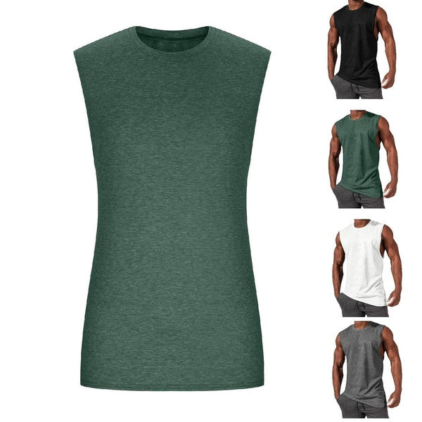 Men's Workout Sleeveless T-Shirt Athletic Cut Off Tank Top Gym Muscle Bodybuilding Tee Shirts