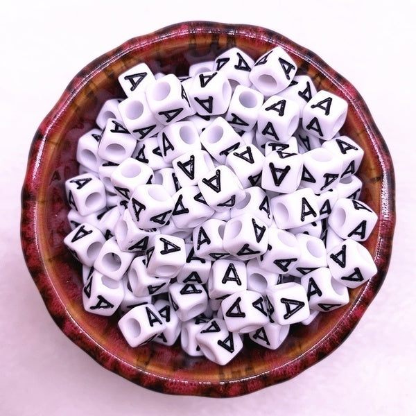 100pcs-lot 6x6mm 26 Letter Beads Square Shape Beads Alphabet Letter Charms for Making Jewelry Accessories