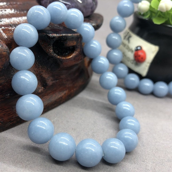 100% Naturel 5A Angélite Perles Bracelet Charmes Cadeau Fait Main pour les Femmes Féminines