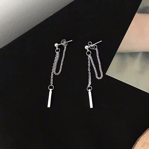 1 paire de boucles d'oreilles pendantes en chaînes Hip Hop pour hommes, boucles d'oreilles tendance Street Punk, cadeau d'anniversaire et de vacances
