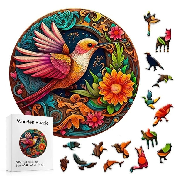 Magnifiques puzzles en bois de colibri - Parfaits pour la décoration de la maison et les cadeaux de vacances pour adultes, jouets de décompression, p
