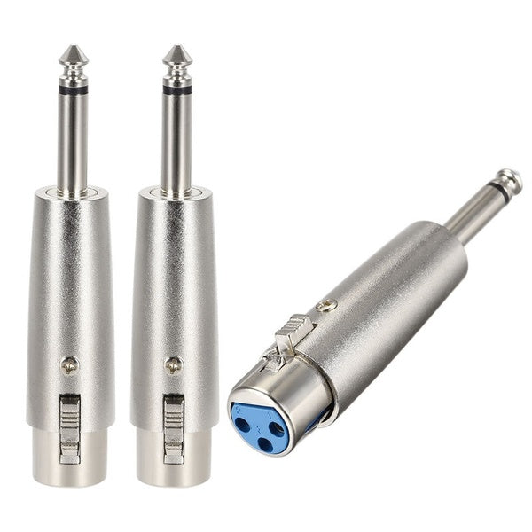 XLR Female to 1-4" Male TRS Adapter,Gender Changer - XLR-F to 6.35mm Coupler Adapters,Microphones Plug In Audio Connector,Mic Plug 3pcs