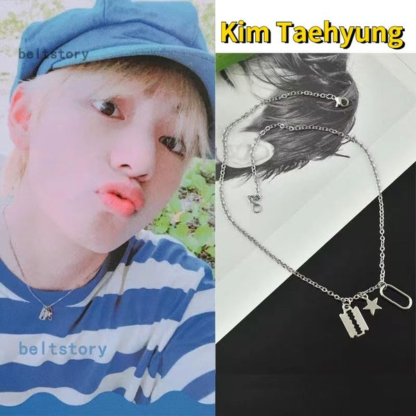 New Fashion KPOP 방탄소년단 防弾少年団 V Kim Taehyung Personality Choker Necklace Bracelet Women Men Jewelry Collier Korea Fashion Accessories