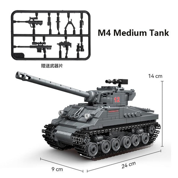 Série militaire WW2 1:35 Sherman M4 Firefly Tank, Collection classique, modèles blocs de construction, briques, jouets cadeaux