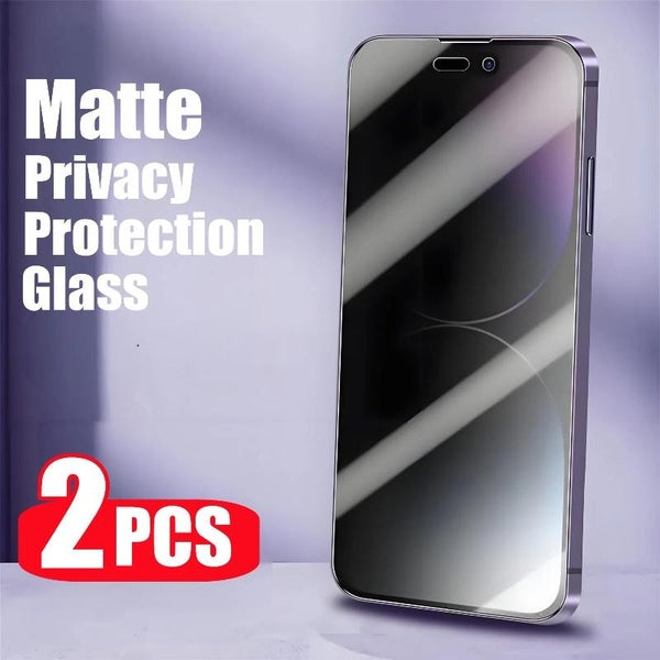 2PCS Privacy Matte Tempered Glass For iPhone 12 13 14 15 16 Pro Max Plus Protective Glass Anti Spy Peeping Screen Protector