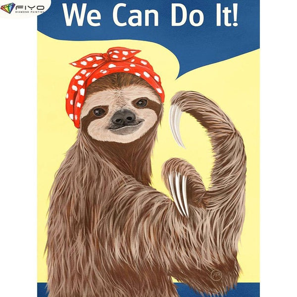 Sloth DIY 5D Diamond Painting Full Drill with Number Kits Home and Kitchen Fashion Cross Stitch Embroidery Paintings Canvas Pictures Wall Decoration