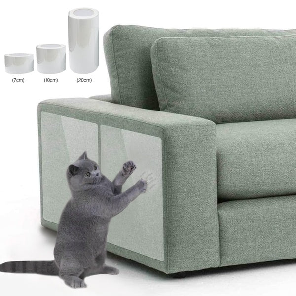 Cat Scratch Furniture Protectors From Cats, Cat Training Tape, Clear Self-Adhesive Cat Scratch Deterrent Tape for Couch, Carpet, Doors Protector (7-1