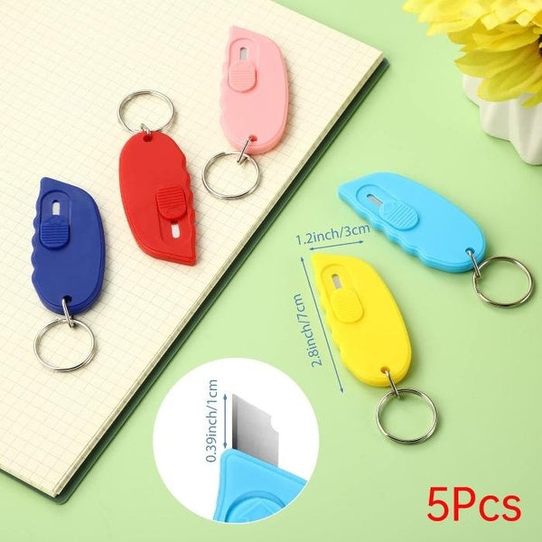 5Pcs Cute Mini Art Utility Cartoon Cutter Express Box Paper Envelope Opener Blade Stationery