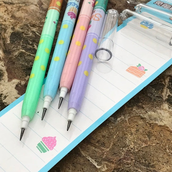 4PCS-Set Non-sharpening Pencil Cute Stationery Cartoon Pencil Plastic Pencil Student School Office Stationery Kids Gifts