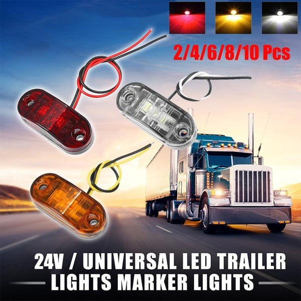 X AUTOHAUX 2-4-6-8-10PCS Universal LED Side Marker Lights 24V Car External Lights Warning Tail Light Auto Trailer Truck Lorry Lamps Side Indicator Li