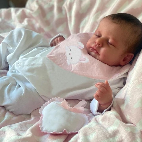 48cm Finished Reborn Baby Dolls LouLou Full Vinyl Body Hand-rooted Hair 3D Skin Visible Veins for Girls Gift
