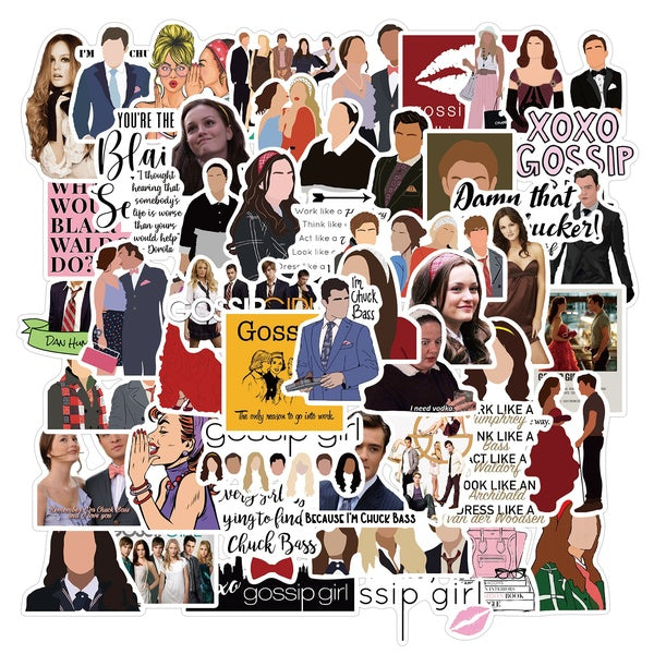 (15-50 Pcs - set) Tv Show Gossip Girl Cartoon Autocollants pour Scrapbooking Skateboard Ordinateur Portable Moto Bagages PVC Étanche Autocollant Enfa