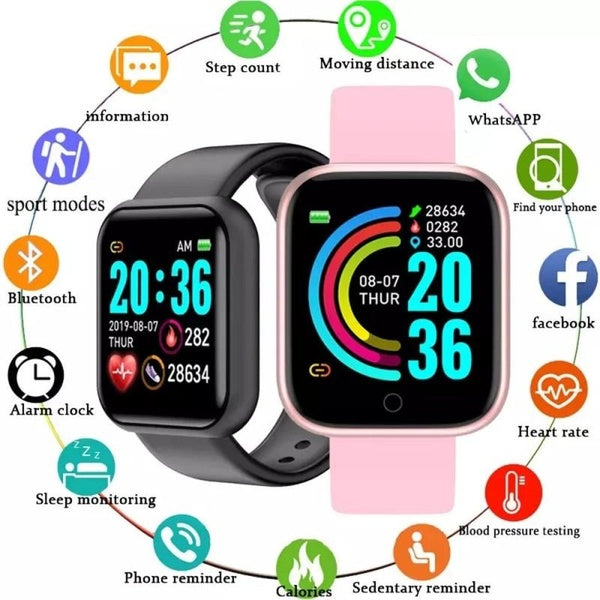 Twitch Y68 montre intelligente hommes femmes montres-bracelets D20 Smartwatch horloge électronique moniteur de forme physique pour Xiaomi Huawei Brac