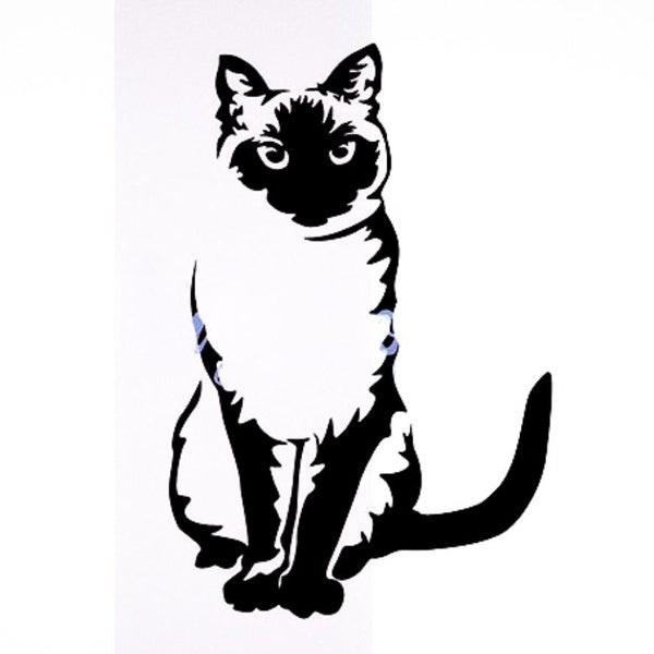 2pcs, Siamese Cat Night Reflective Stickers Vinyl Decal Car Window Sticker