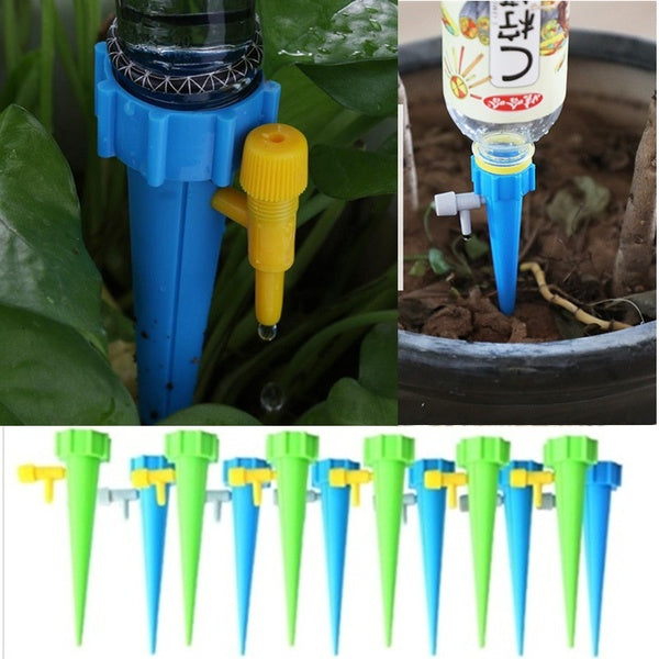 10pcs garden drip irrigation device Potted plants Automatic dripper tool Lazy man watering flowers system Adjustable water flow
