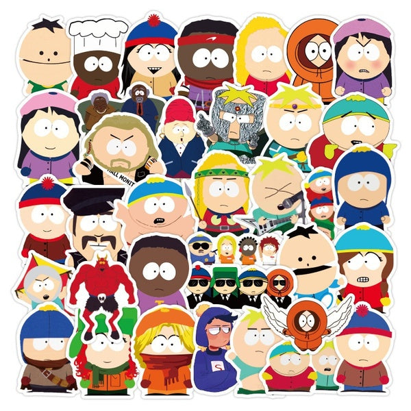 10-50PCS South Park autocollant Cartoon Trolley Case Notebook Car Réfrigérateur Graffiti Autocollant Main Compte Peinture