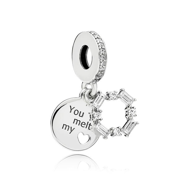 2021 Nouvelle Collection d'hiver 925 Sterling Silver Ice Sculpture Pendentif Charme Perle Convient aux Bracelets et Colliers de Charme Européens