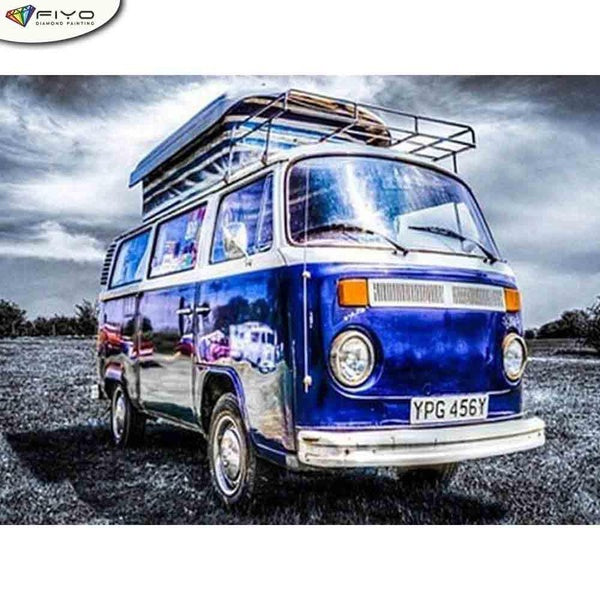 FIYO Car DIY 5D Diamond Painting Full Drill with Number Kits Maison et Cuisine Mode Point De Croix Broderie Peintures Toile Photos Décoration Murale