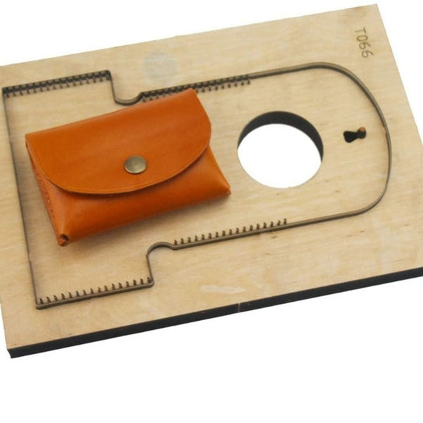 Bricolage cuir artisanat porte-carte pièce sac couteau moule die cutter main poinçon outil modèle, bricolage cuir Laser0 couteau meurt (avec trou)