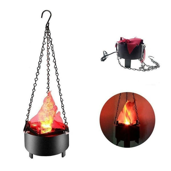 LED Flame Fire Light Effect 3D Fire Campfire Centerpiece Flame Lightning Torch Light Pot for Christmas Halloween Party Decoration Home Decor
