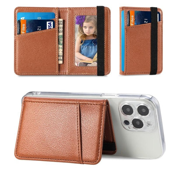 Adhesive Phone Wallet Stick on Card Wallet Sleeve Elastic Card Holder for Back of Phone for All Smartphones & Cases