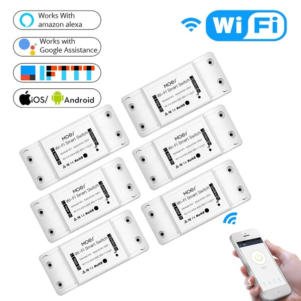 Moes WiFi Smart Light Switch Universal Breaker Timer Télécommande sans fil Fonctionne avec Alexa Google Home