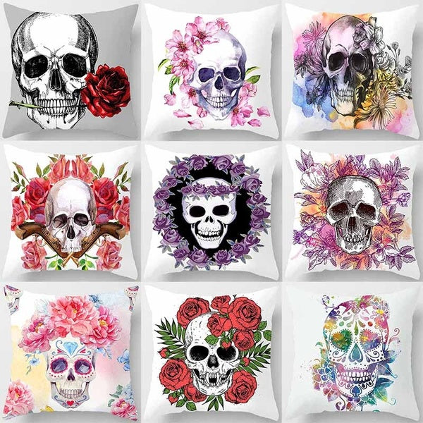 Skull series printed pillowcases for home decoration (45cm * 45cm)