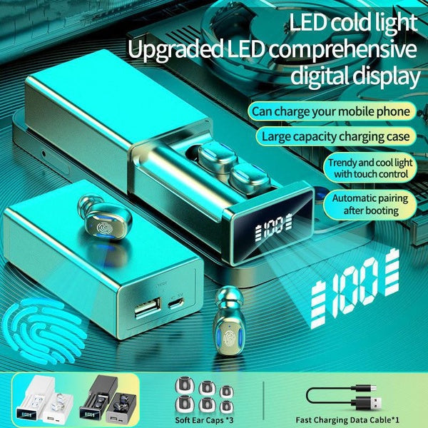 TWS Bluetooth 5.2 Casque sans fil Écouteurs Sport Écouteurs intra-auriculaires Casque de jeu pour iPhone Smartphones Android