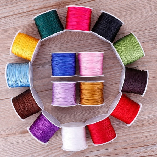 0.8mm 45M - roll nylon thread Chinese knot lace pigtail bracelet knitting line DIY handmade jewelry necklace rope line