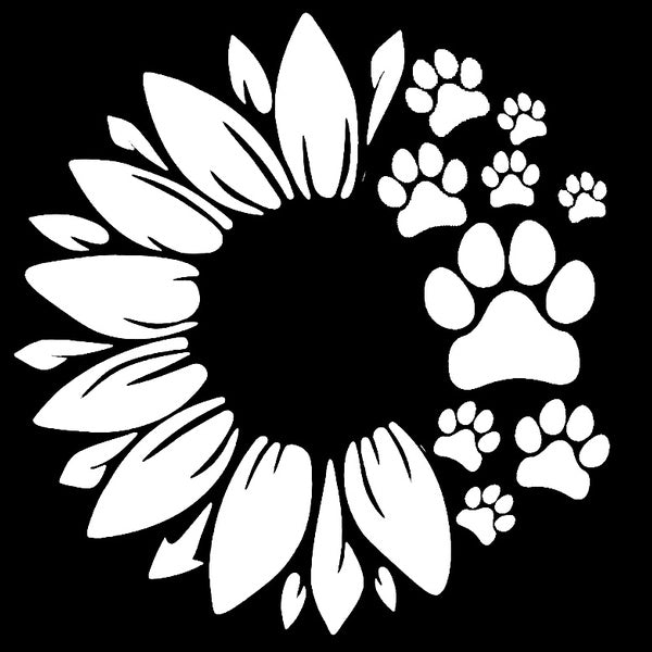 2 PCS 14 cm Tournesol Patte Imprimer Decal Chien Vinyle Autocollants De Voiture Decal Décor Décoration De La Maison Autocollant De Voiture