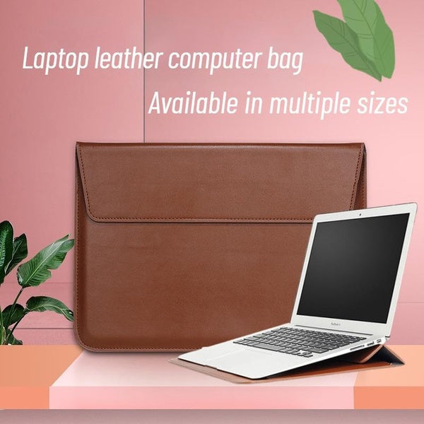 Laptop leather bag Suitable for notebook protection cases of multiple sizes, MacBook Pro horizontal thin sleeve bag, notebook organizers and storage