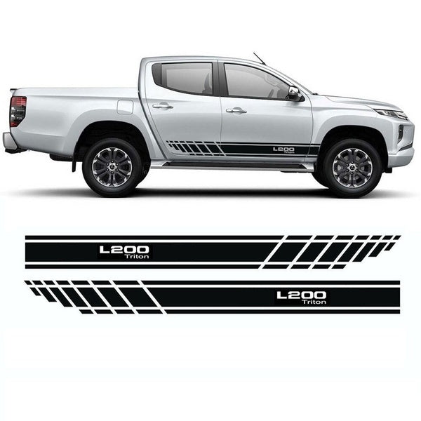 For Mitsubishi L200 Triton Auto Sports 2pcs side Stripe body decal graphics vinyl sticker tu-88696