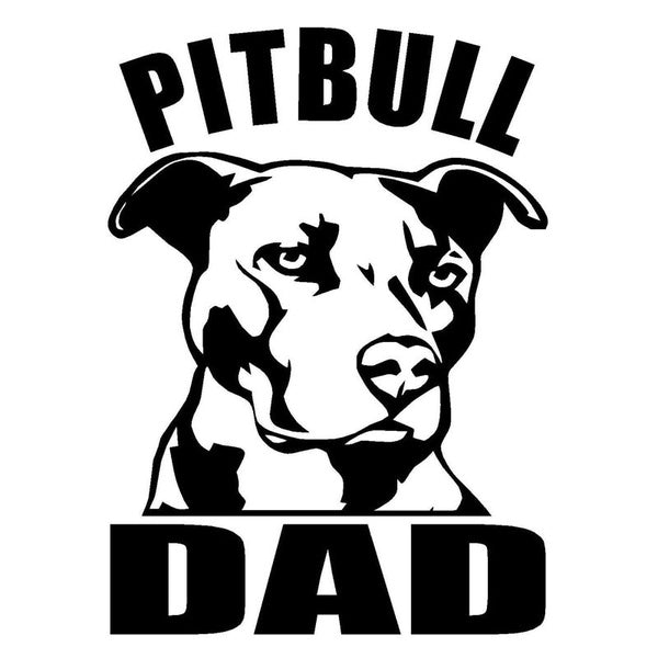 8.5CM*11.5CM PITBULL DAD Vinyl Decal Sticker Car I Love My Rescue Dog Black-Silver
