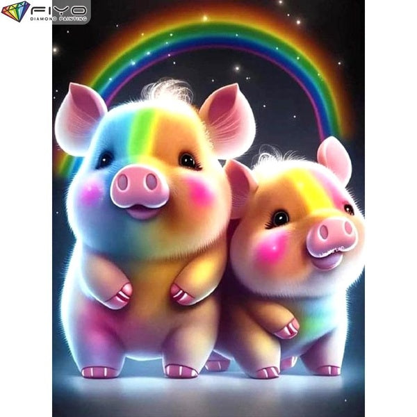 FIYO Pig DIY 5D Diamond Painting Full Drill with Number Kits Maison et Cuisine Mode Point De Croix Broderie Peintures Toile Photos Décoration Murale