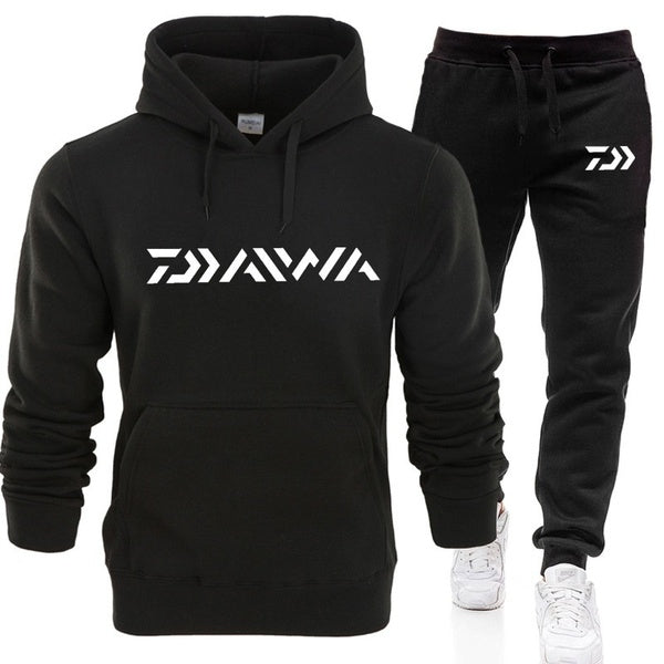 Daiwa Fishing Logo Hoodie Set Men's Fashion Printed Casual Hoodie Pants Set Sport Suit Jogging Suit Two Piece Set